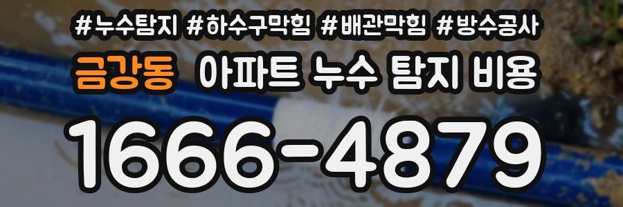 금강동 아파트 누수 탐지 비용