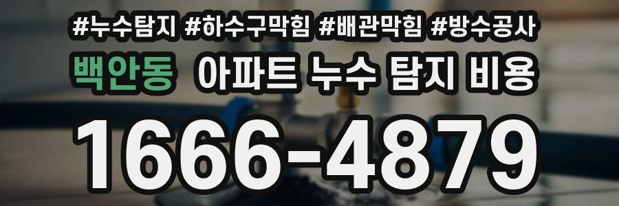 백안동 아파트 누수 탐지 비용