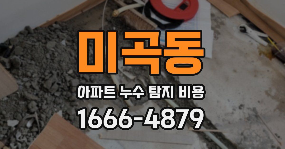 미곡동 아파트 누수 탐지 비용