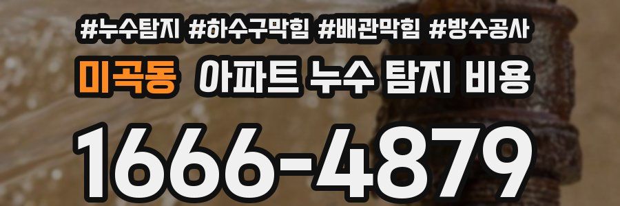 미곡동 아파트 누수 탐지 비용