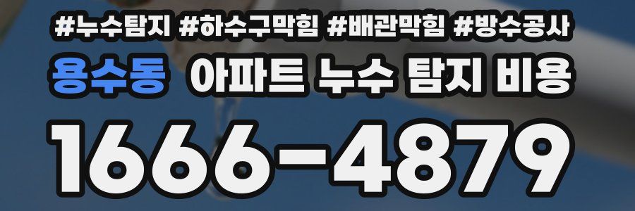 용수동 아파트 누수 탐지 비용