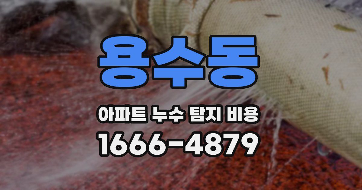 용수동 아파트 누수 탐지 비용