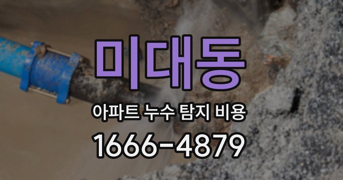 미대동 아파트 누수 탐지 비용