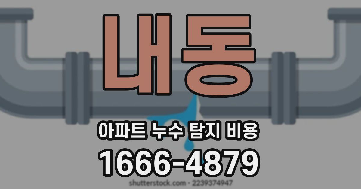 내동 아파트 누수 탐지 비용