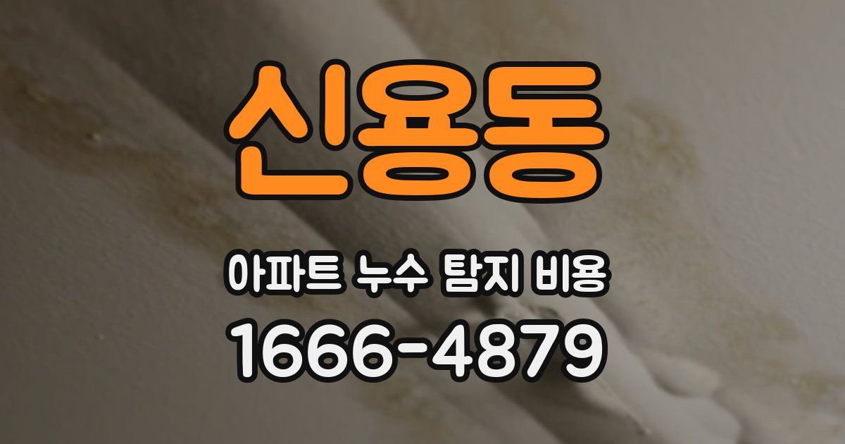 신용동 아파트 누수 탐지 비용