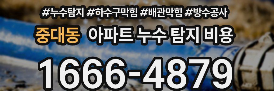 중대동 아파트 누수 탐지 비용