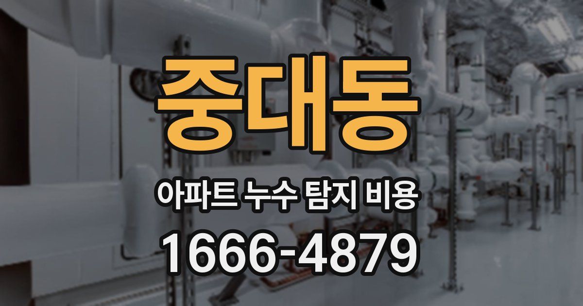 중대동 아파트 누수 탐지 비용