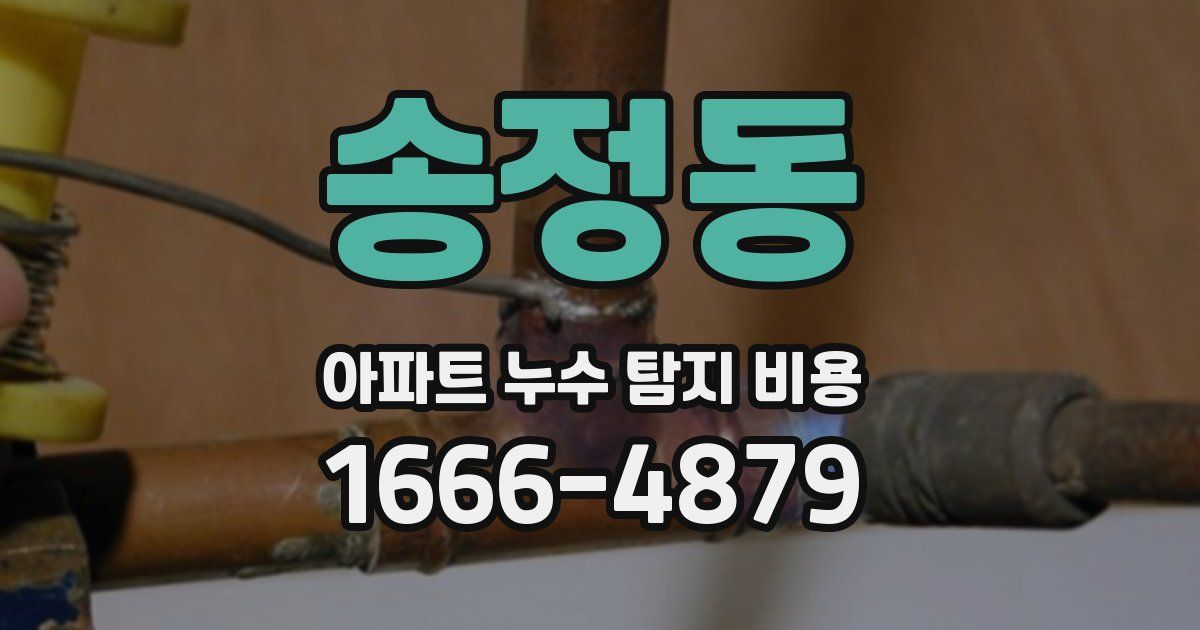 송정동 아파트 누수 탐지 비용