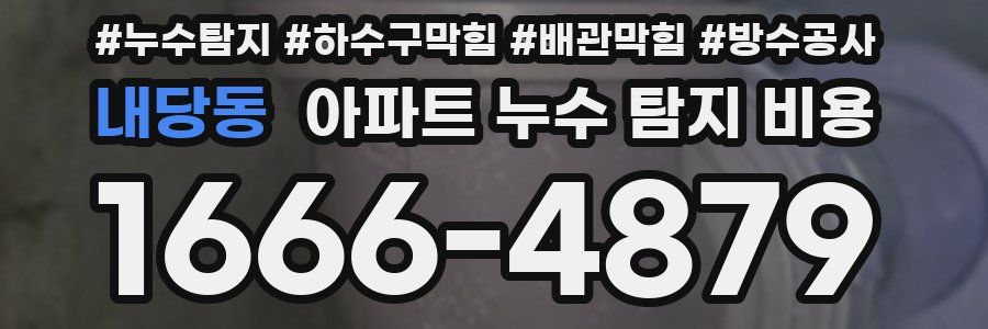 내당동 아파트 누수 탐지 비용