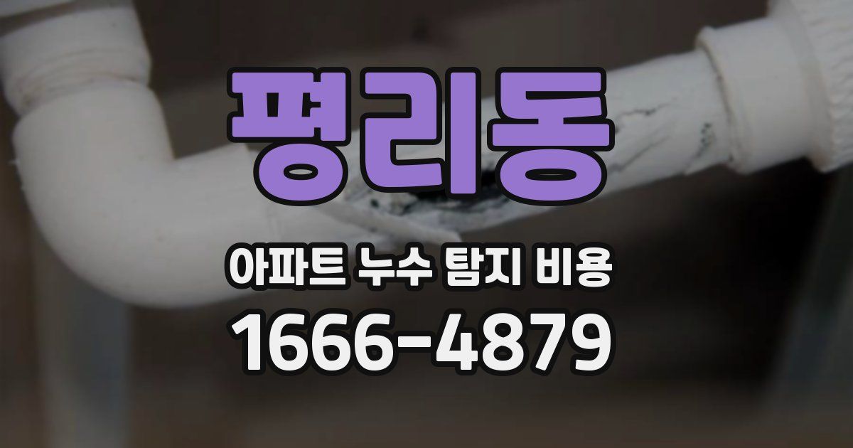 평리동 아파트 누수 탐지 비용