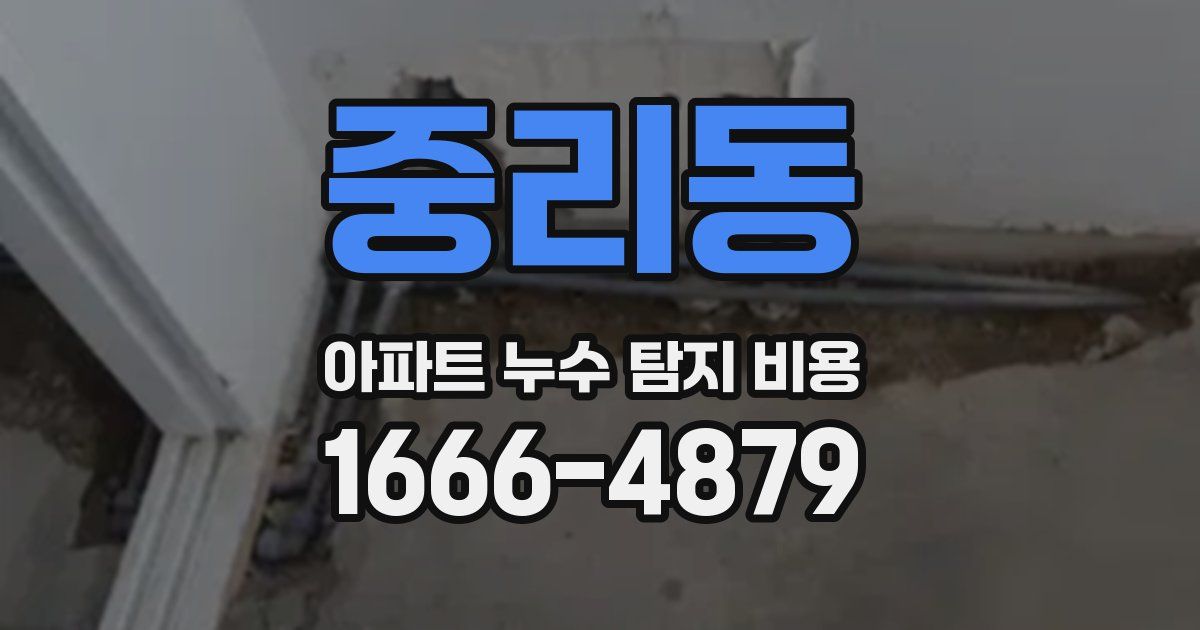 중리동 아파트 누수 탐지 비용
