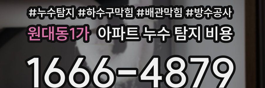 원대동1가 아파트 누수 탐지 비용