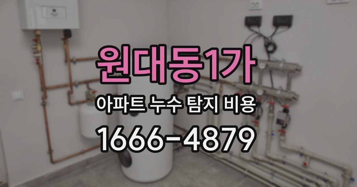 원대동1가 아파트 누수 탐지 비용