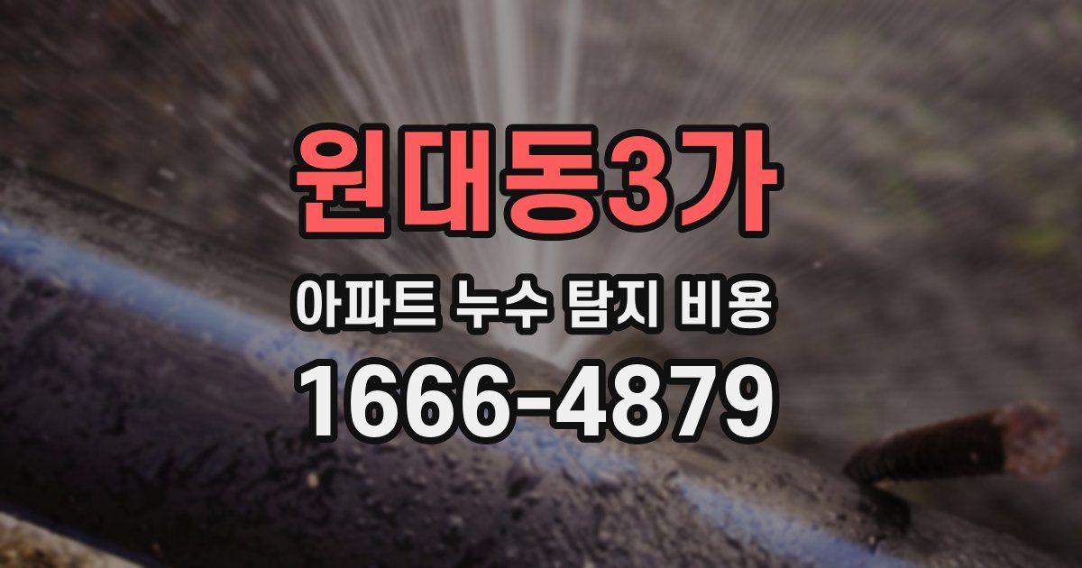 원대동3가 아파트 누수 탐지 비용