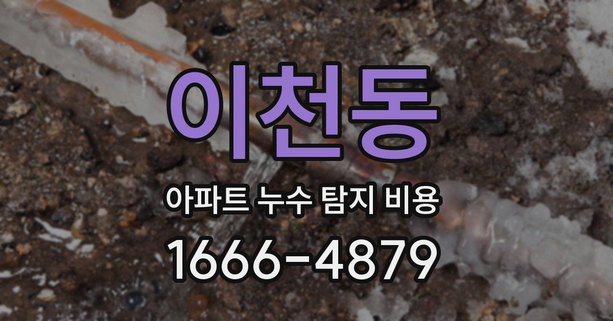 이천동 아파트 누수 탐지 비용