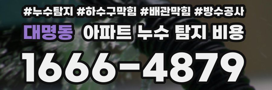 대명동 아파트 누수 탐지 비용