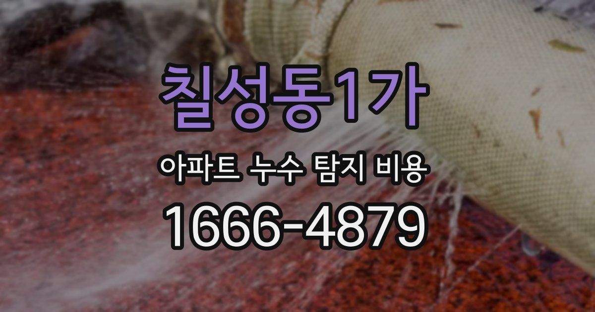 칠성동1가 아파트 누수 탐지 비용