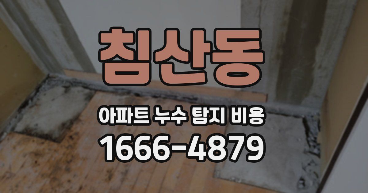 침산동 아파트 누수 탐지 비용