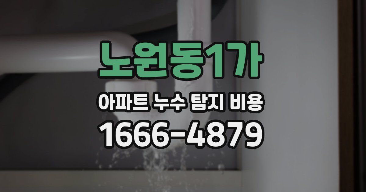 노원동1가 아파트 누수 탐지 비용