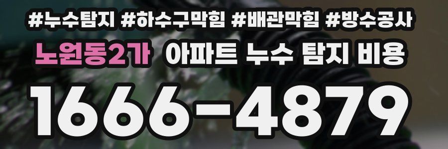 노원동2가 아파트 누수 탐지 비용