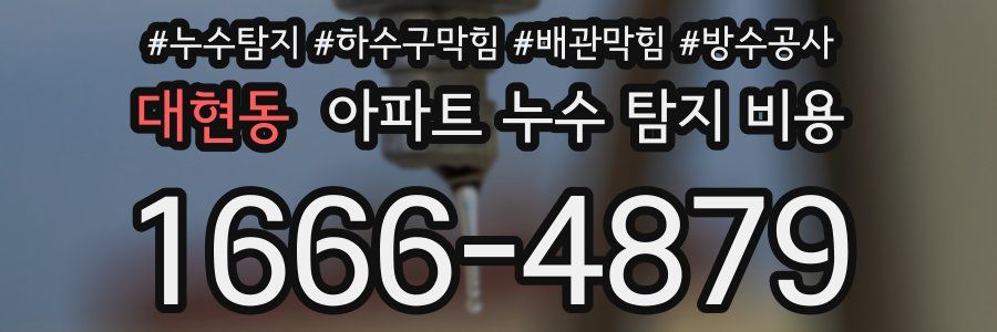 대현동 아파트 누수 탐지 비용