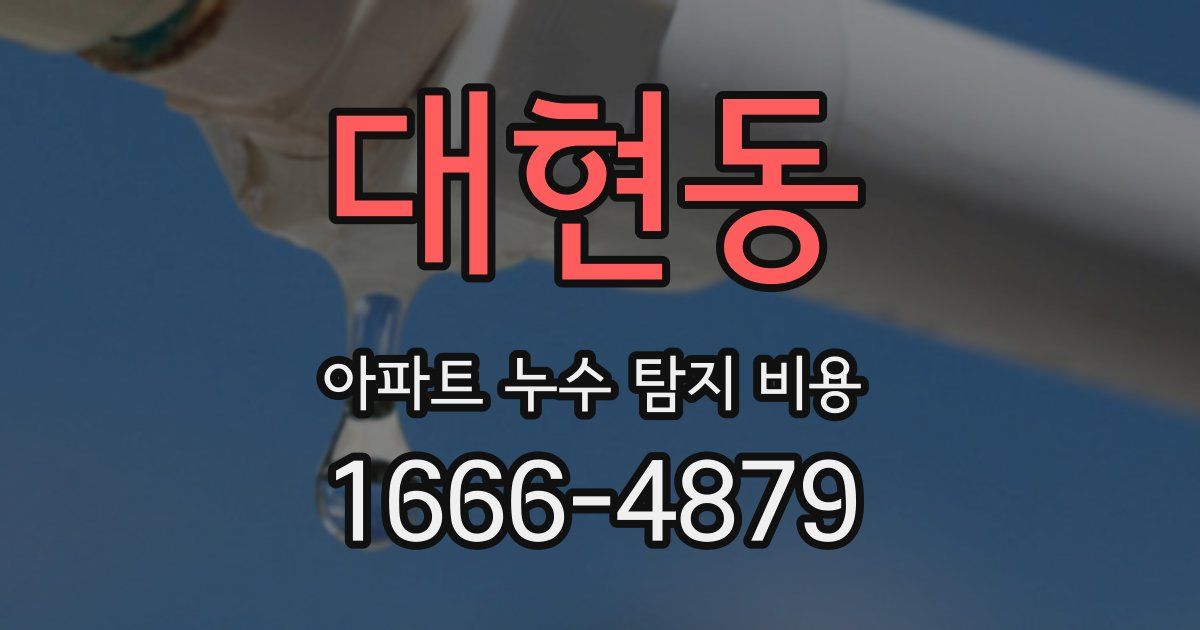 대현동 아파트 누수 탐지 비용