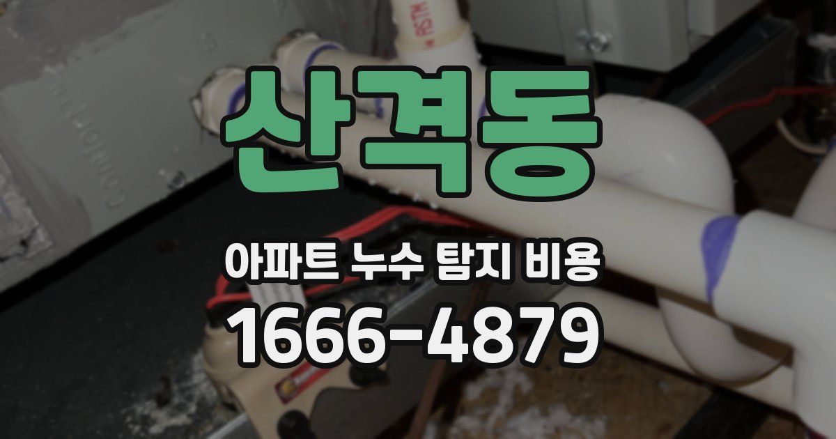 산격동 아파트 누수 탐지 비용
