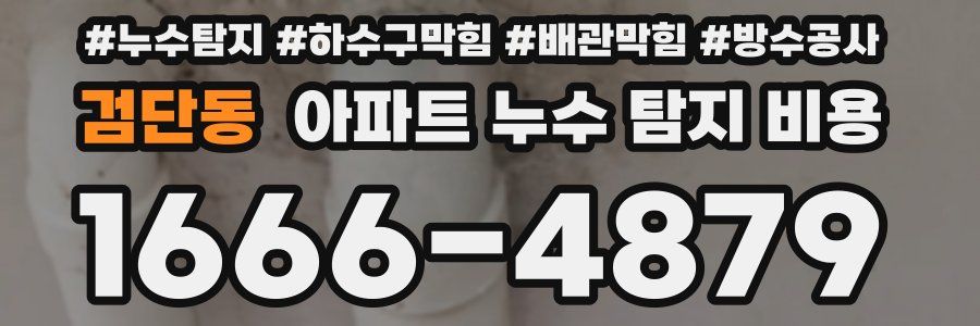 검단동 아파트 누수 탐지 비용