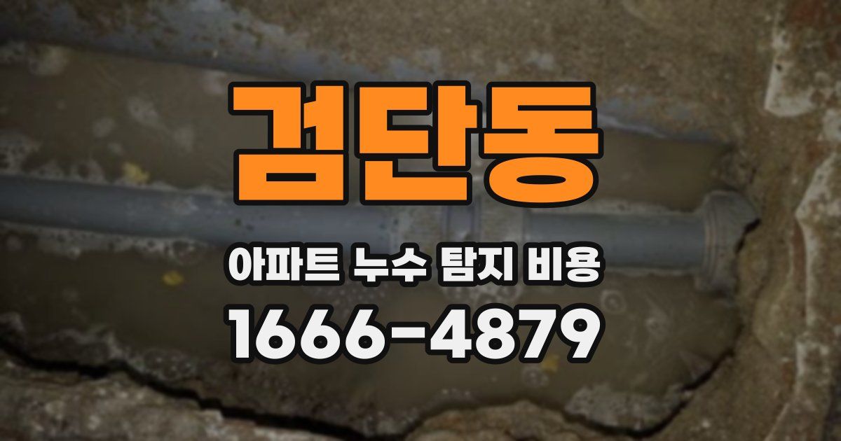 검단동 아파트 누수 탐지 비용