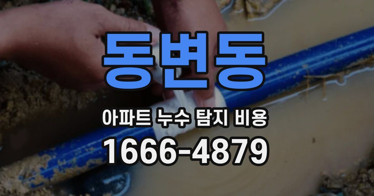 동변동 아파트 누수 탐지 비용