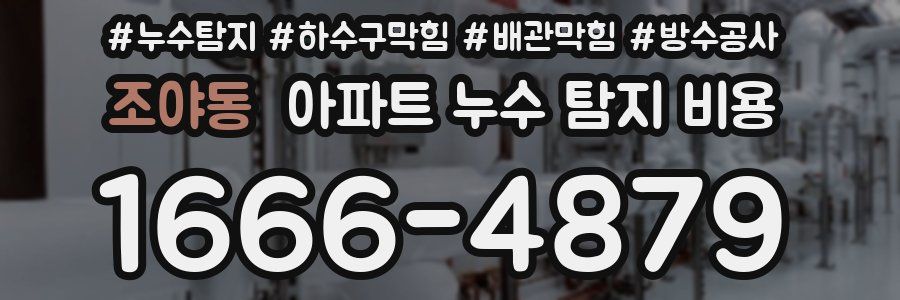 조야동 아파트 누수 탐지 비용