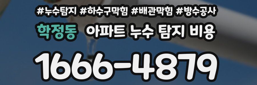 학정동 아파트 누수 탐지 비용