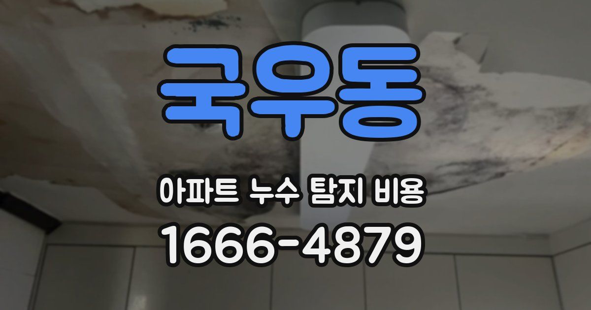 국우동 아파트 누수 탐지 비용