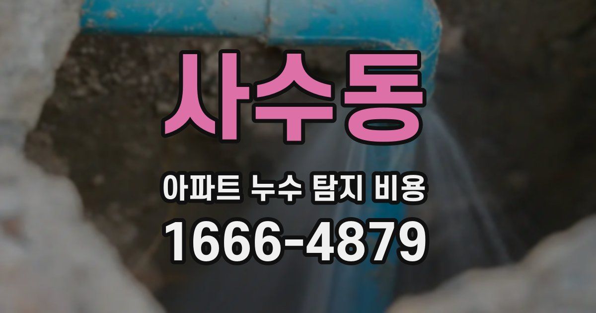 사수동 아파트 누수 탐지 비용