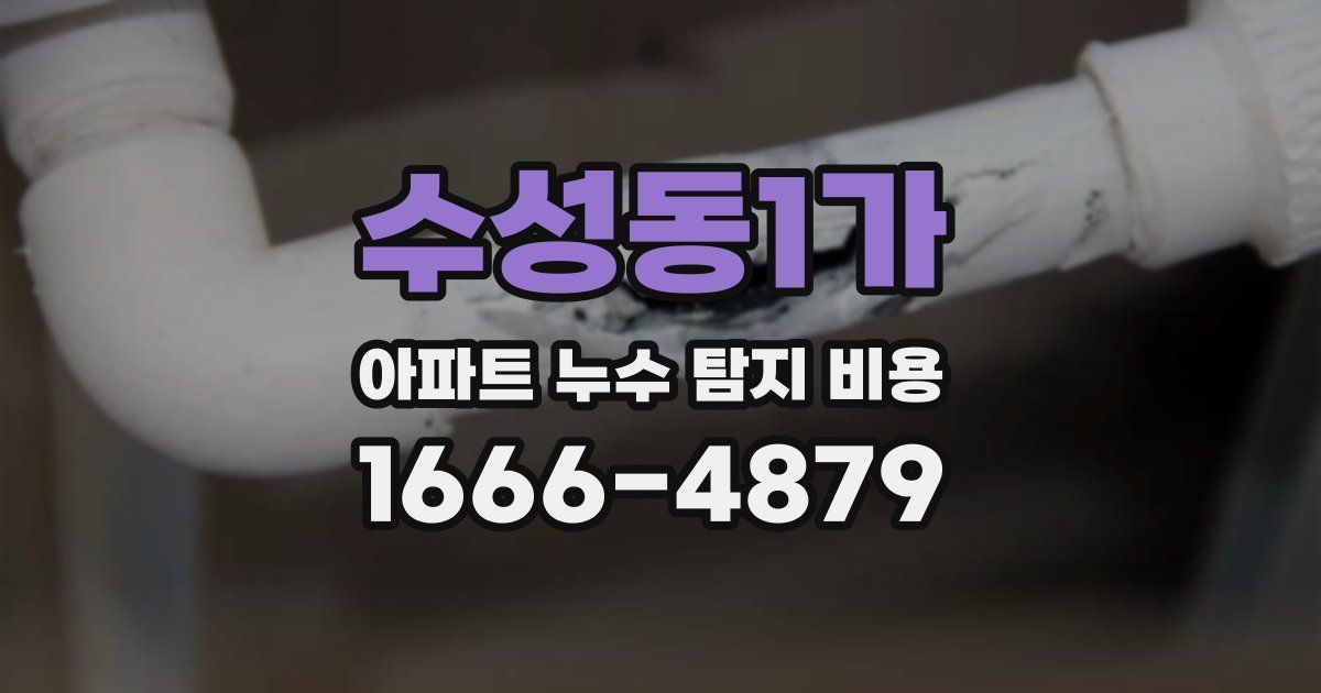수성동1가 아파트 누수 탐지 비용