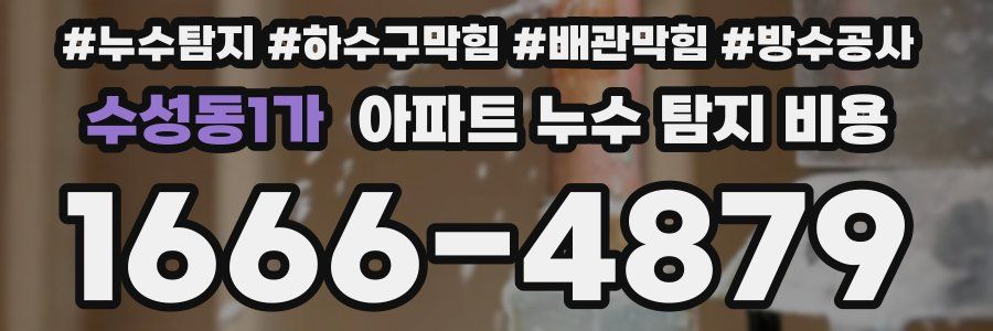 수성동1가 아파트 누수 탐지 비용