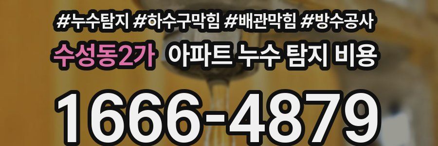 수성동2가 아파트 누수 탐지 비용