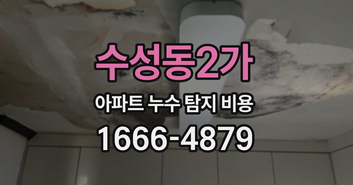 수성동2가 아파트 누수 탐지 비용