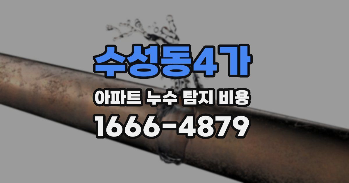 수성동4가 아파트 누수 탐지 비용