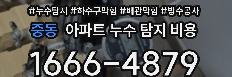 중동 아파트 누수 탐지 비용