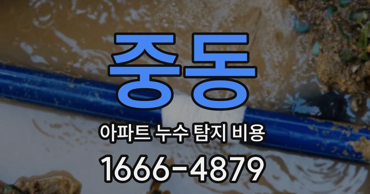 중동 아파트 누수 탐지 비용