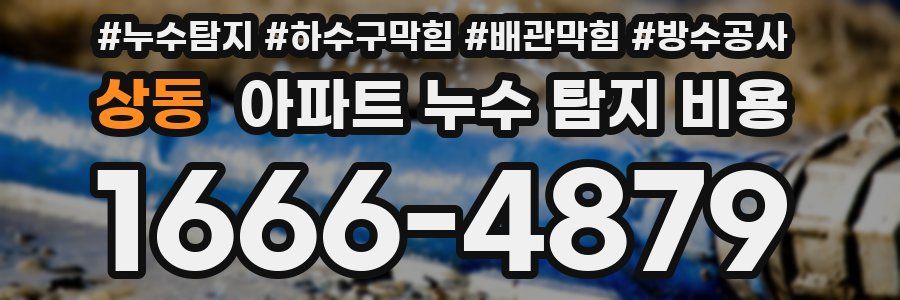 상동 아파트 누수 탐지 비용
