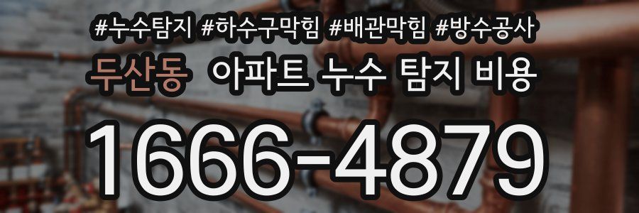 두산동 아파트 누수 탐지 비용