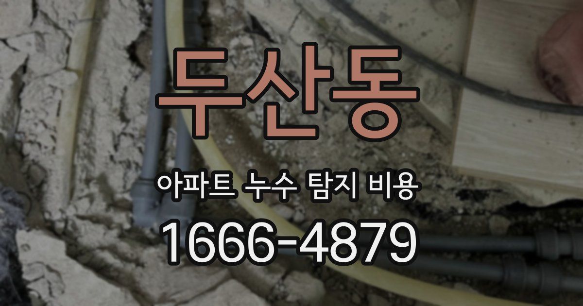 두산동 아파트 누수 탐지 비용