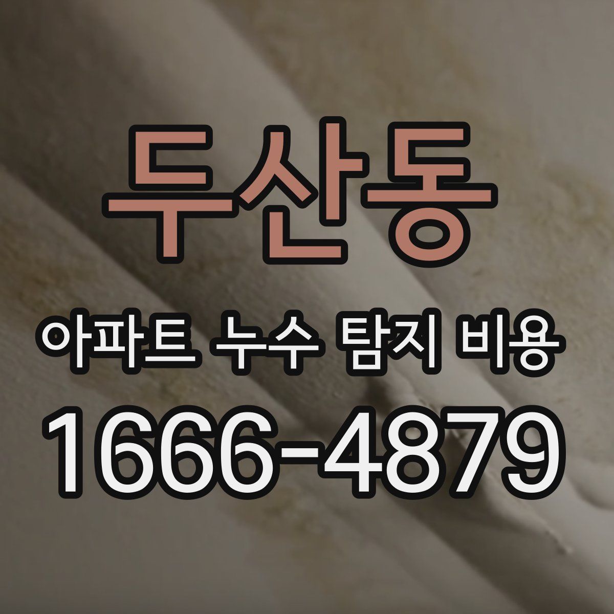 두산동 아파트 누수 탐지 비용