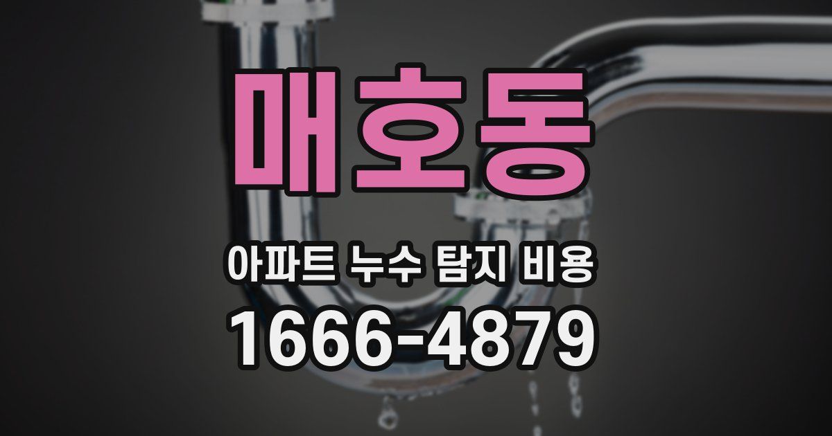 매호동 아파트 누수 탐지 비용