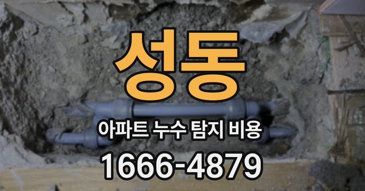 성동 아파트 누수 탐지 비용