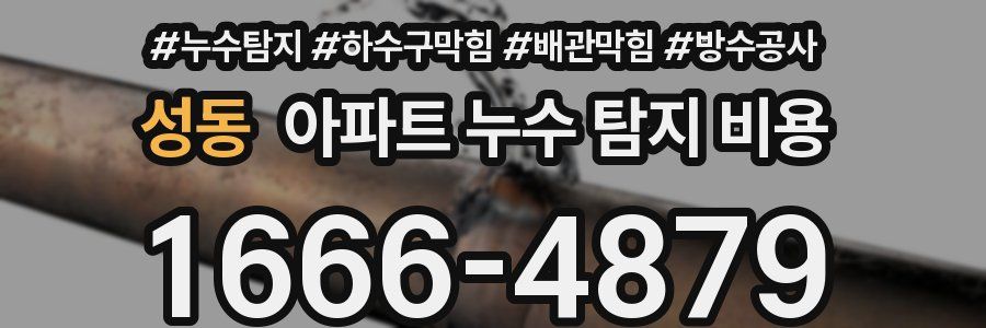 성동 아파트 누수 탐지 비용