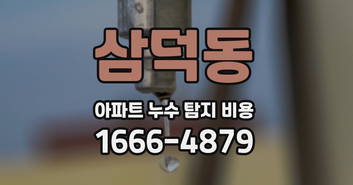 삼덕동 아파트 누수 탐지 비용