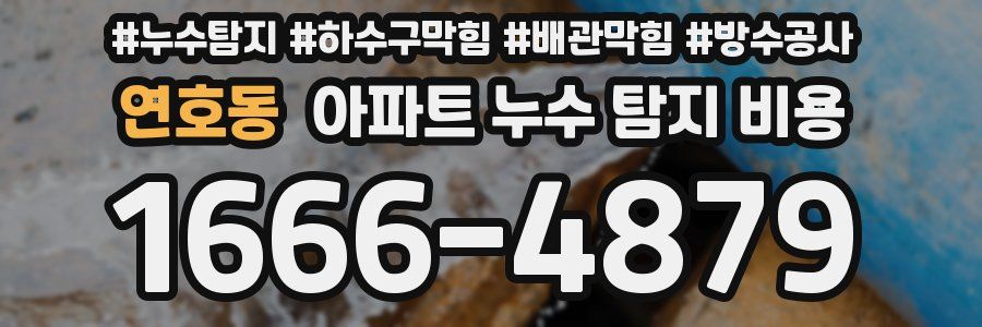 연호동 아파트 누수 탐지 비용